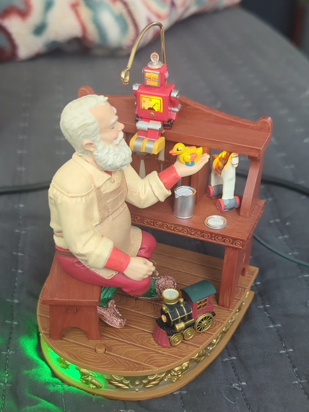 Hallmark Santa Toymaker Figurine with Red, Cream, Brown, Yellow Accents